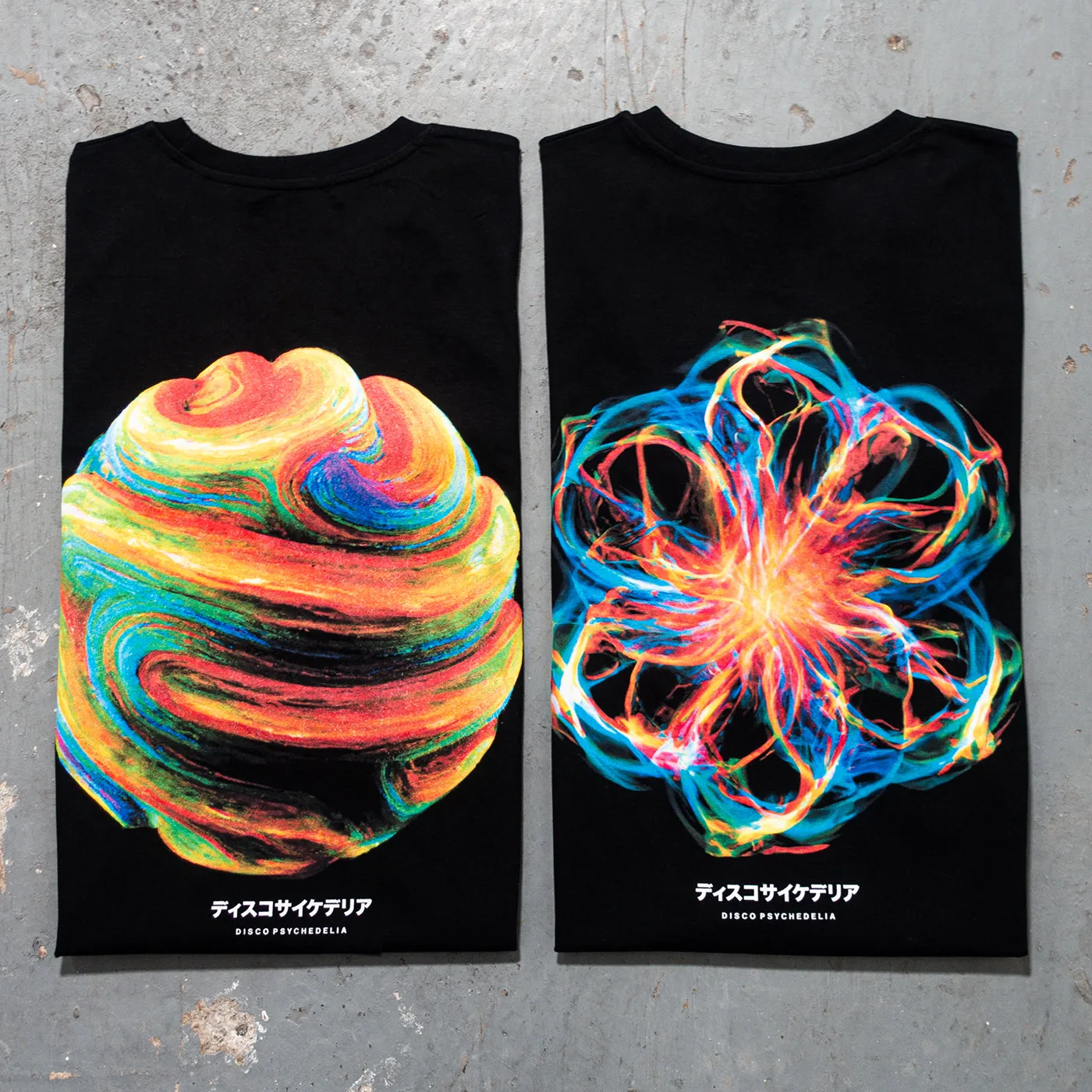 016 Disco Psychedelia Back Print - Tshirt - Black