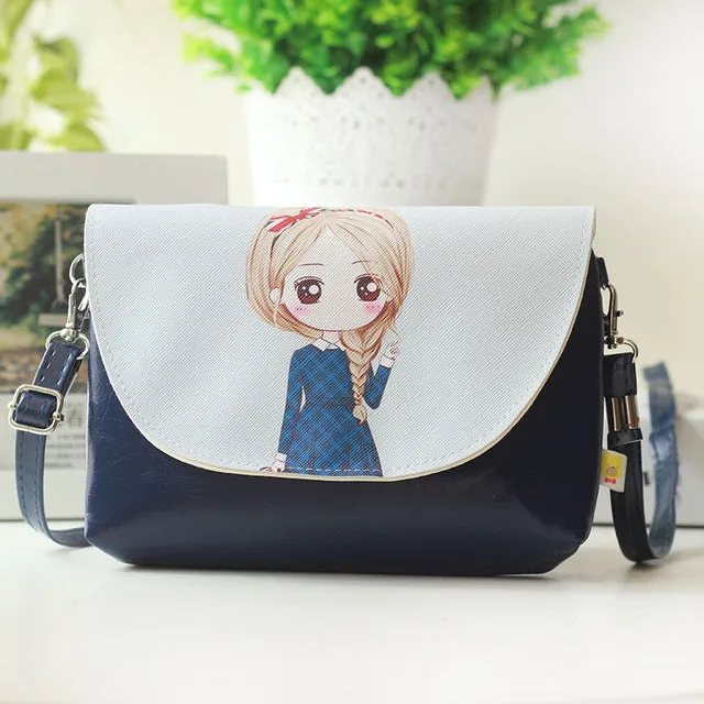 2018 Kids Shoulder Bags Children Girls Messenger Bag Cartoon Printing Princess Handbag Mini Pu