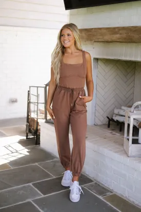 Airport Square Neckline Jumpsuit