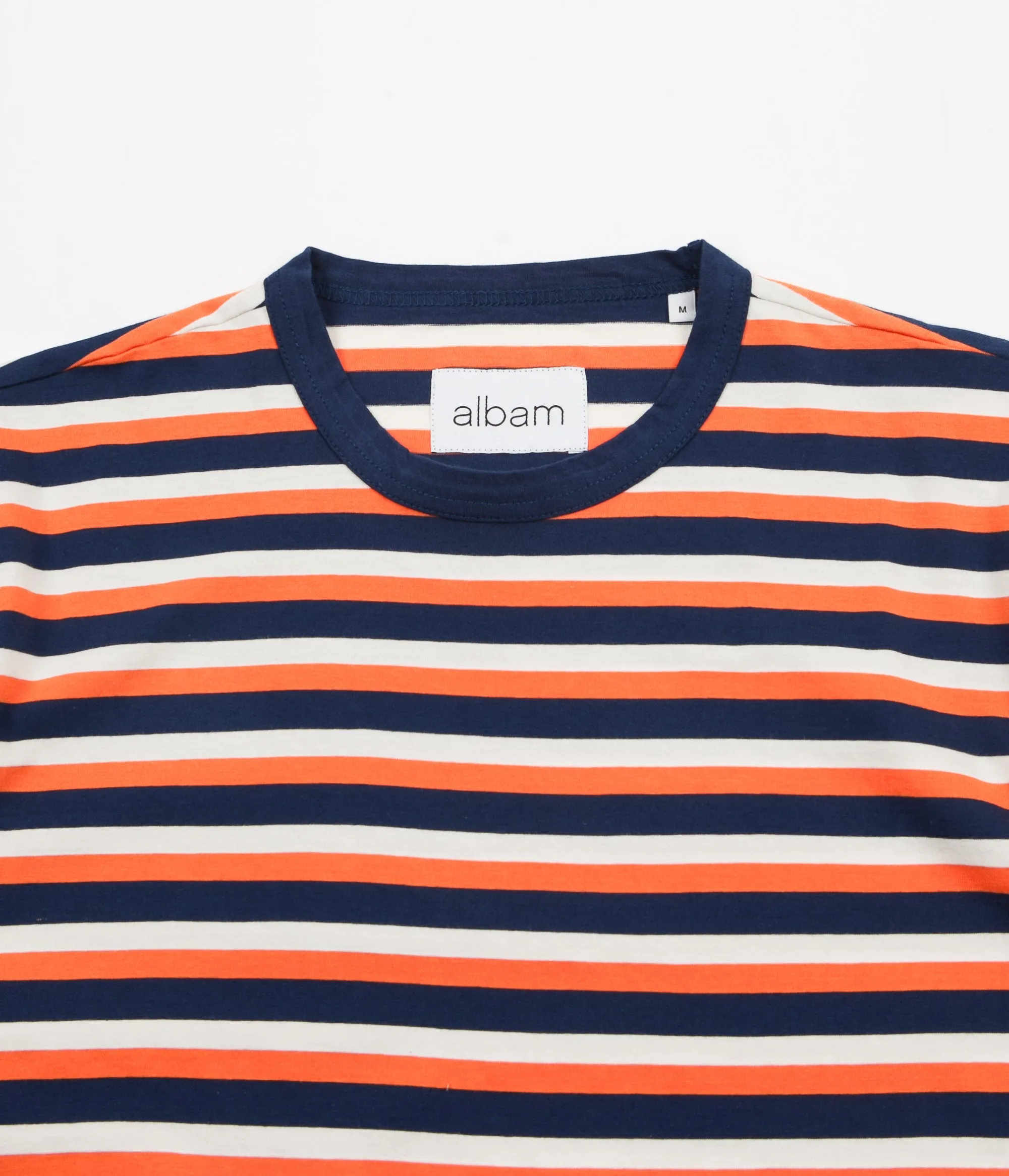 Albam Striped T-Shirt - Orange / Navy / Ecru