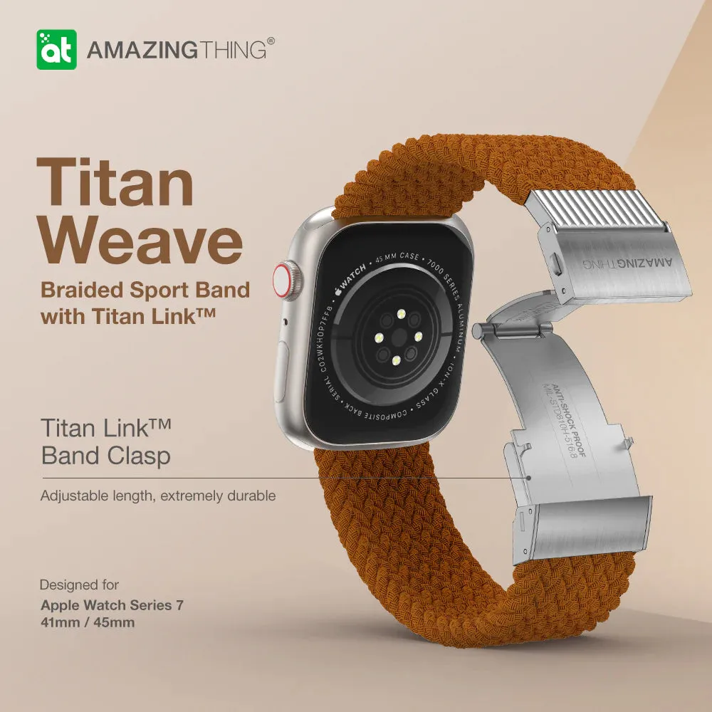 AmazingThing Titan Weave Strap for Apple Watch 45mm - Brown