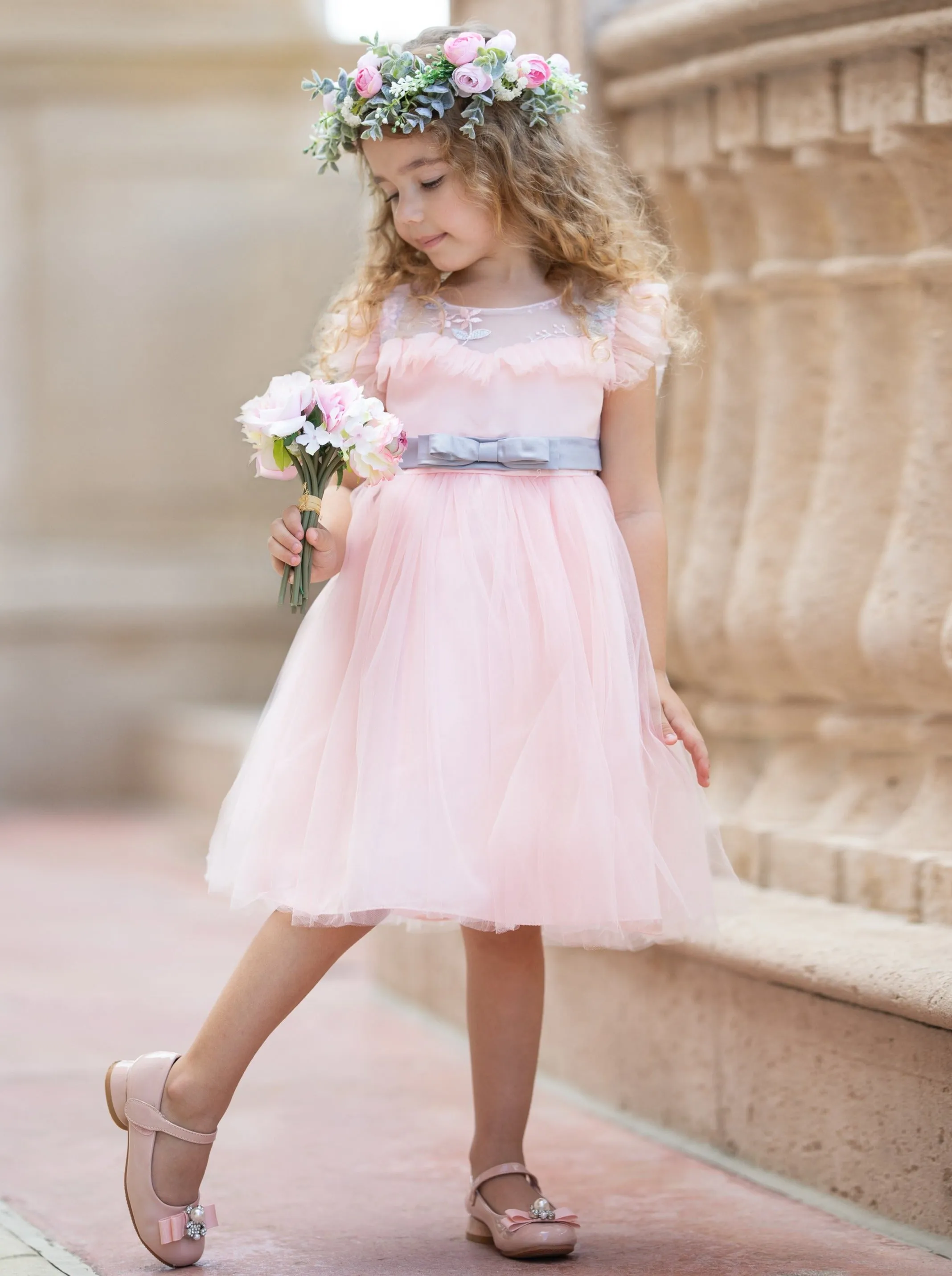 Angel Sleeves Party Tutu Dress