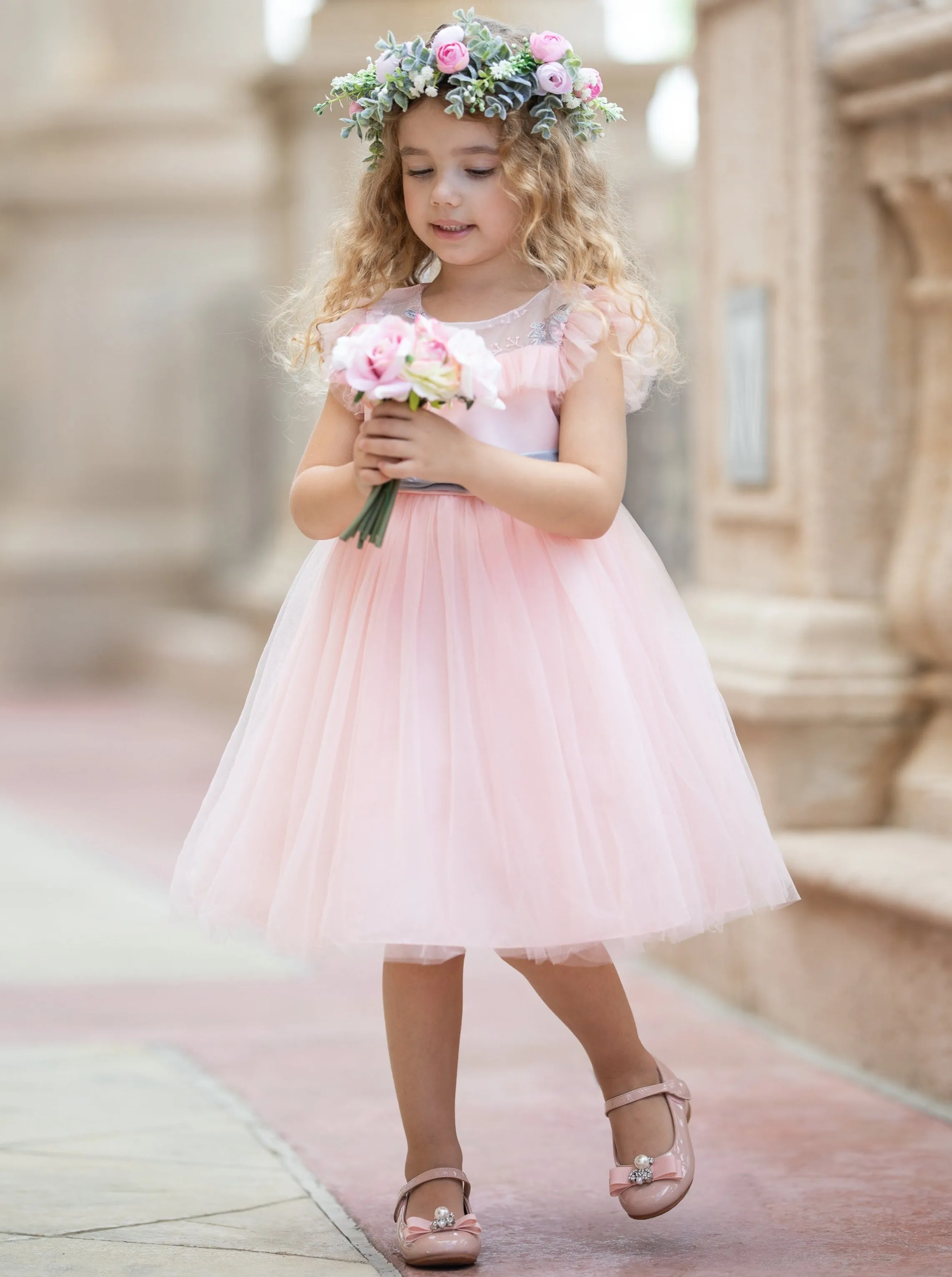 Angel Sleeves Party Tutu Dress