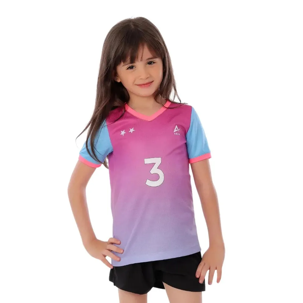 Anja Girls Purple Football T-Shirt [WS]