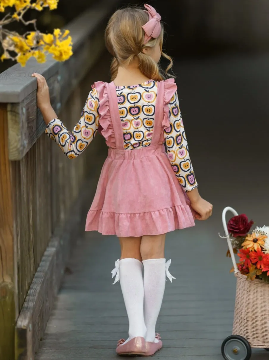 Apple Core Cutie Overall Skirt Set