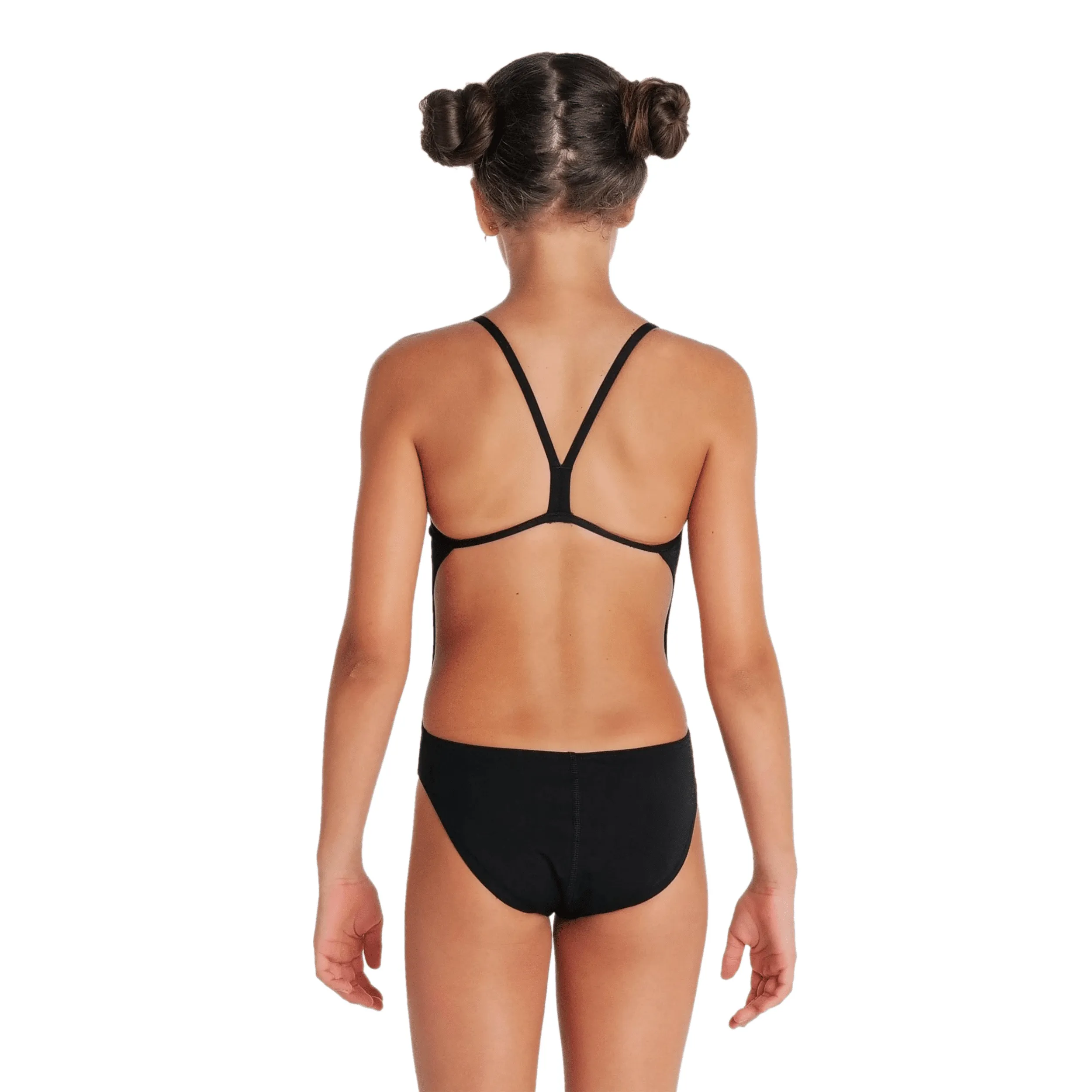 Arena Girls Team Swimsuit Challenge Solid - Black/White