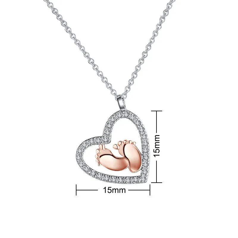 Baby Feet Pendant Necklace