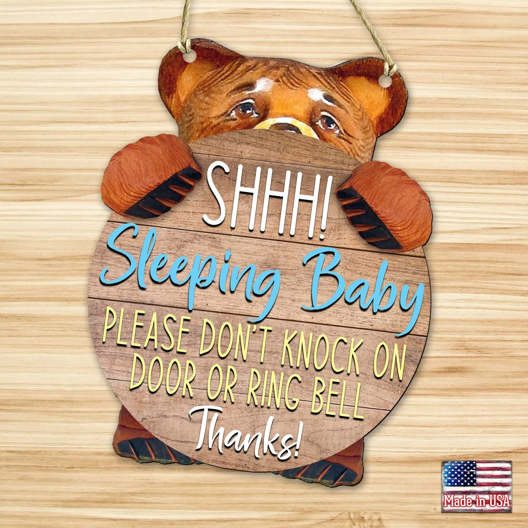 Baby Sleeping Sign for Front Door - Do Not Knock or Ring Doorbell Sign - Don't Disturb sign - Baby Shower Gift