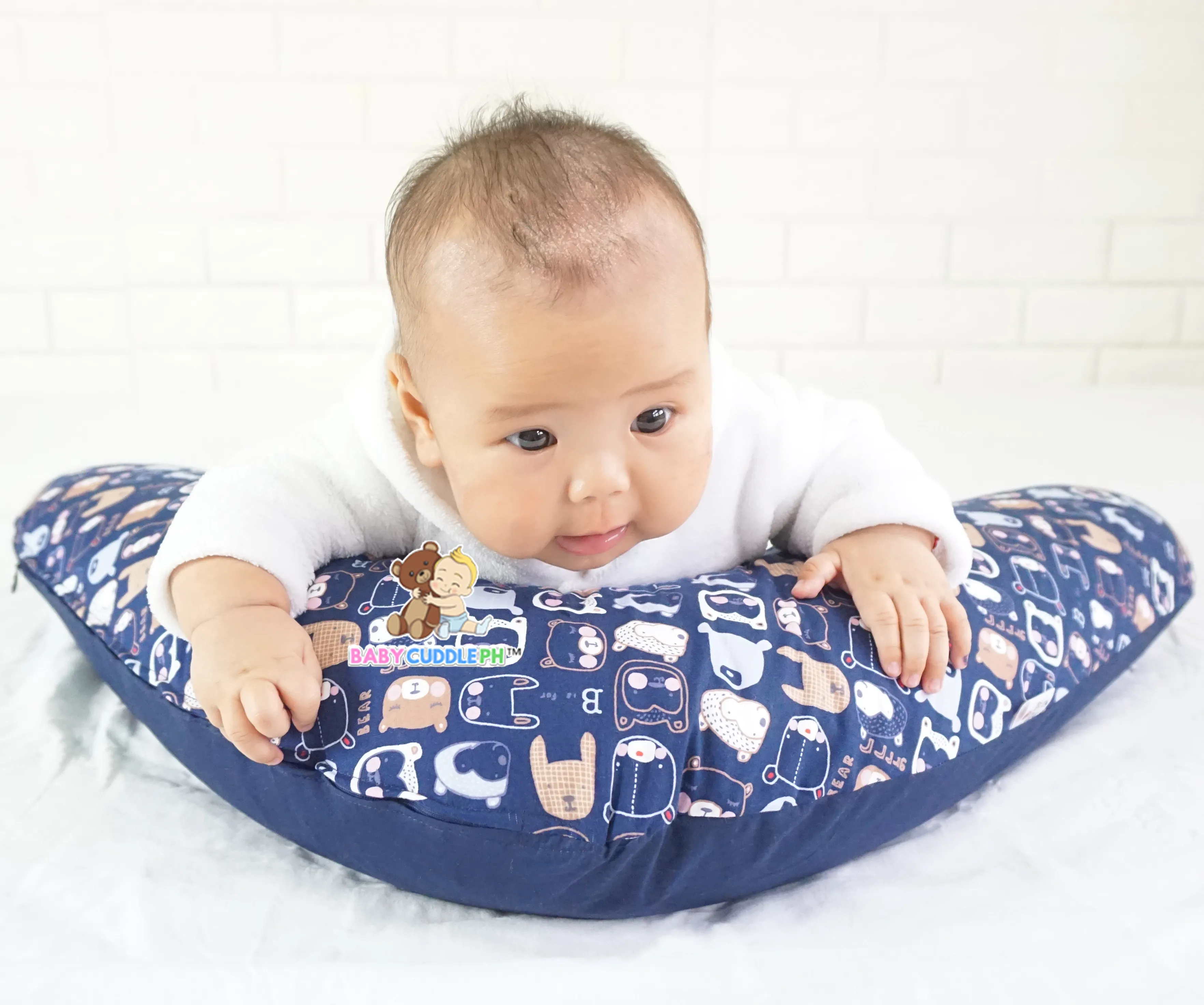 Babycuddle Nursing Pillow (Multi-use) - Little Bears in Navy Blue