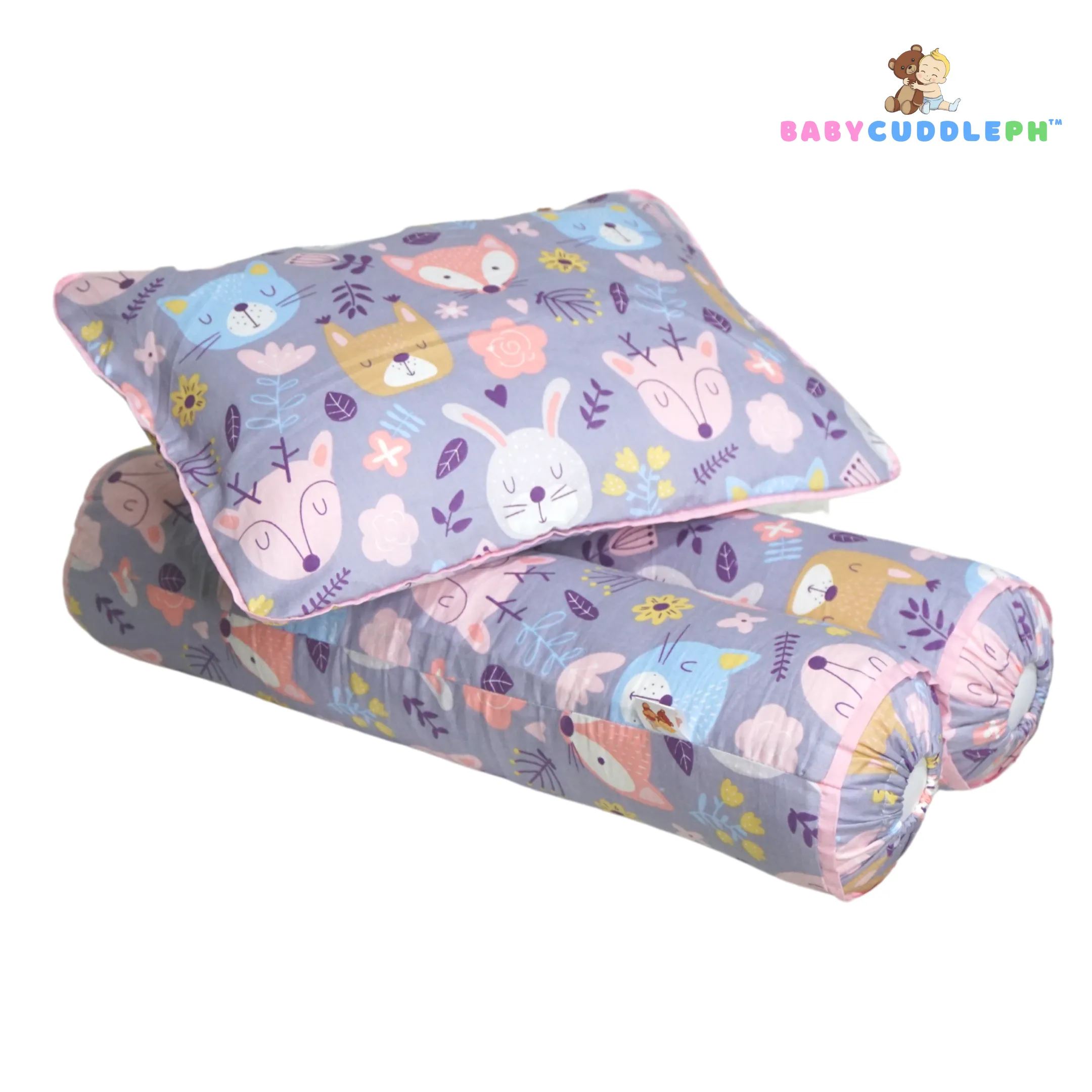 Babycuddleph Bolster Pillow Set Fairy Animals