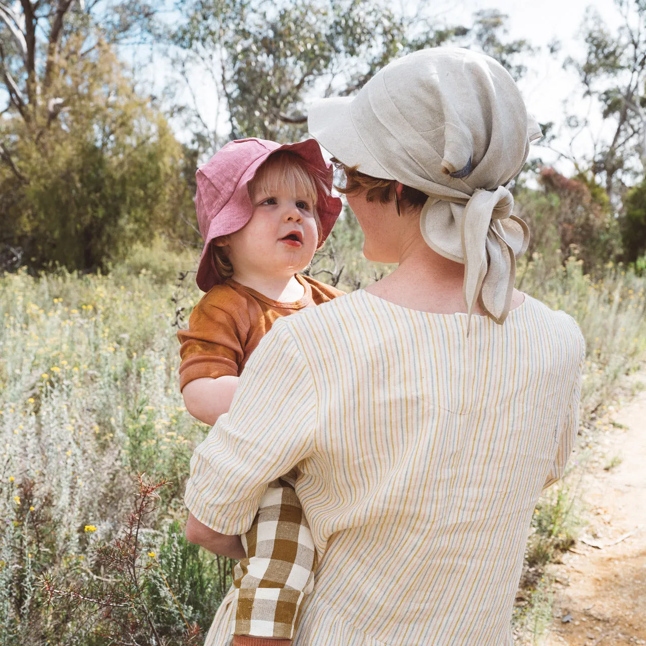 Bandana Style Sun Visor in 100% Organic Linen (Child-Adult)