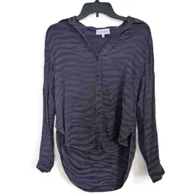 Bella Dahl Zebra Print Button Front Striped Blouse Size XS