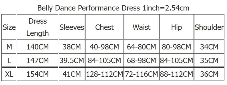 Belly Dance Performance Dresses for Women Bellydancing Competition Clothes Set Female Oriental Dance Practice Clothing Dress M,L