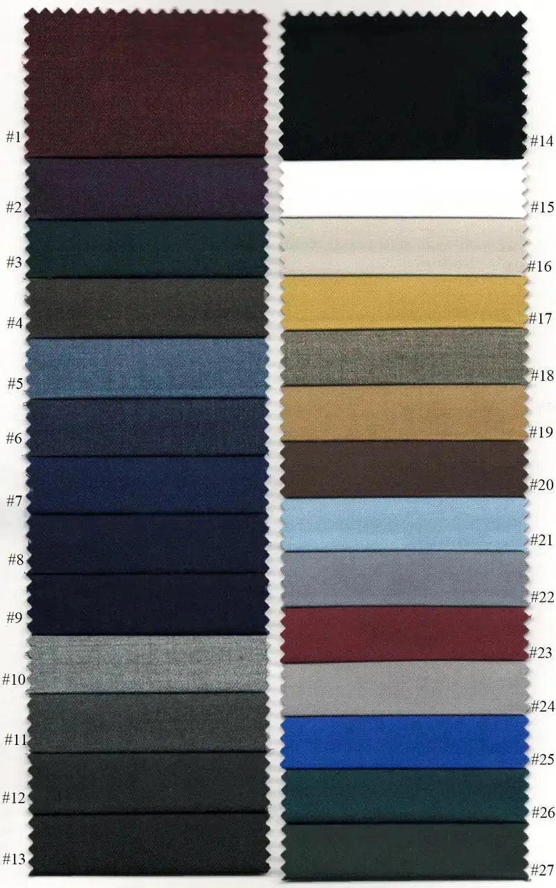 Bespoke Trouser Plain Color Exclusive Cotton and Wool Blend