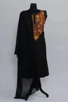 Black Colour Salwar Kameez Chinnar Pattern With Matching Dupatta