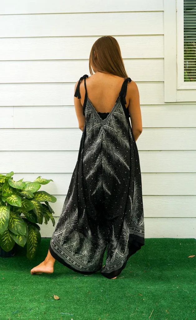 Black Midnight Peacock Jumpsuit