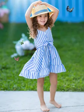 Bluetiful Stripes Ruffle Hem Dress