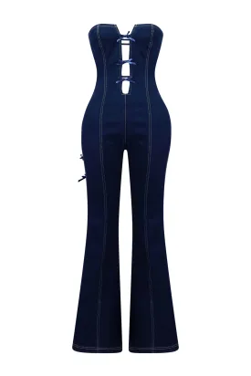 Bobbie Cut Out Tube Flare Jumpsuit