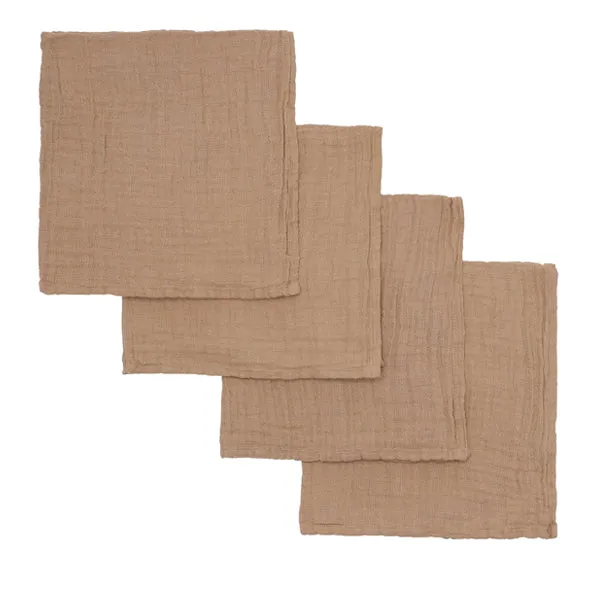 Bonét et Bonét Muslin Cloth 4-Pack - Caramel