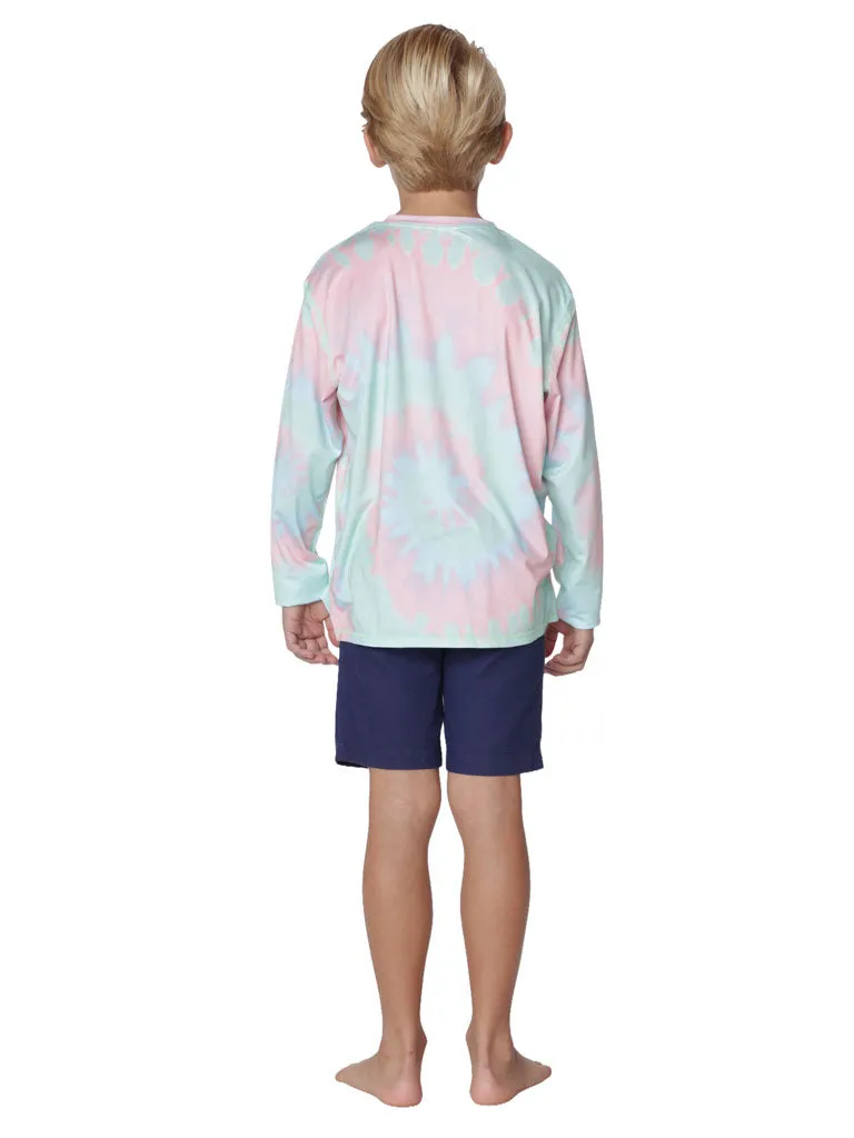 Boys loose fit sun shirt in Tie Dye