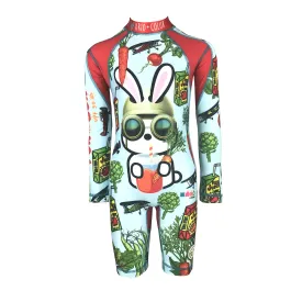 Bunny Veggies Boys Long Sleeve Sunsuit