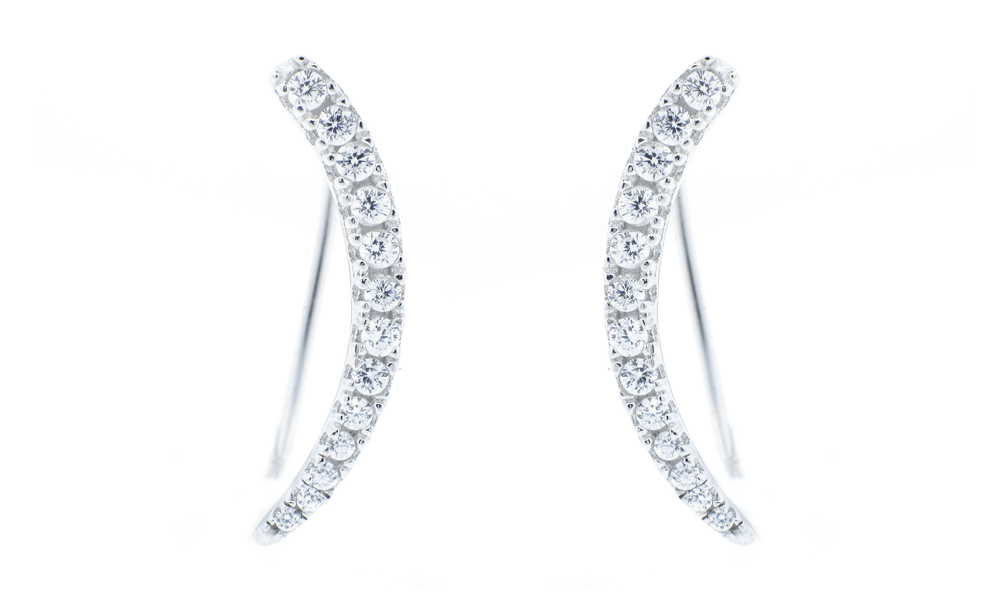 Camila 18k White Gold Plated Sterling Silver Ear Climber Earrings