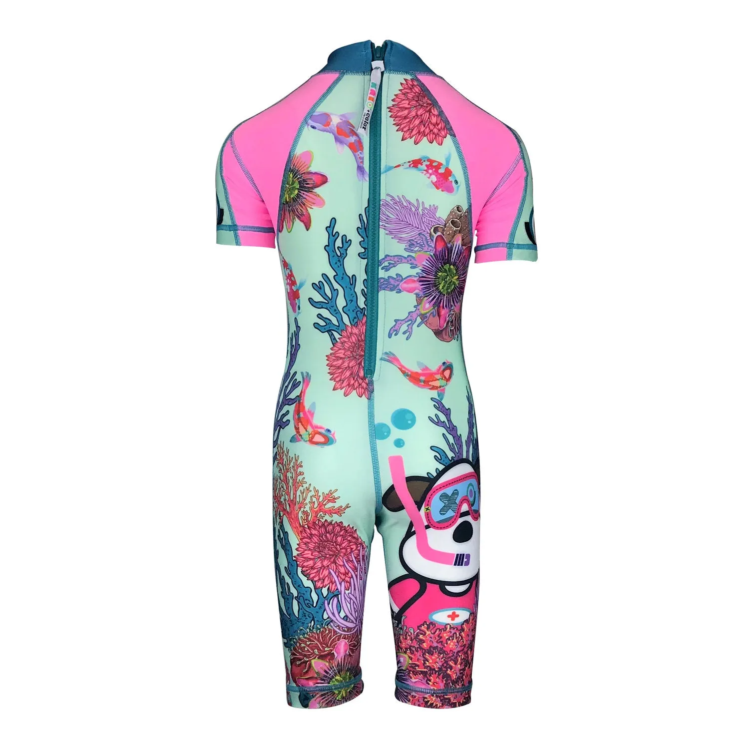 Cane Diver Reef Girls Short Sleeve Sunsuit