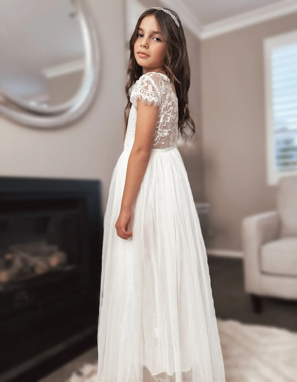 Celeste Girls Ivory Dress