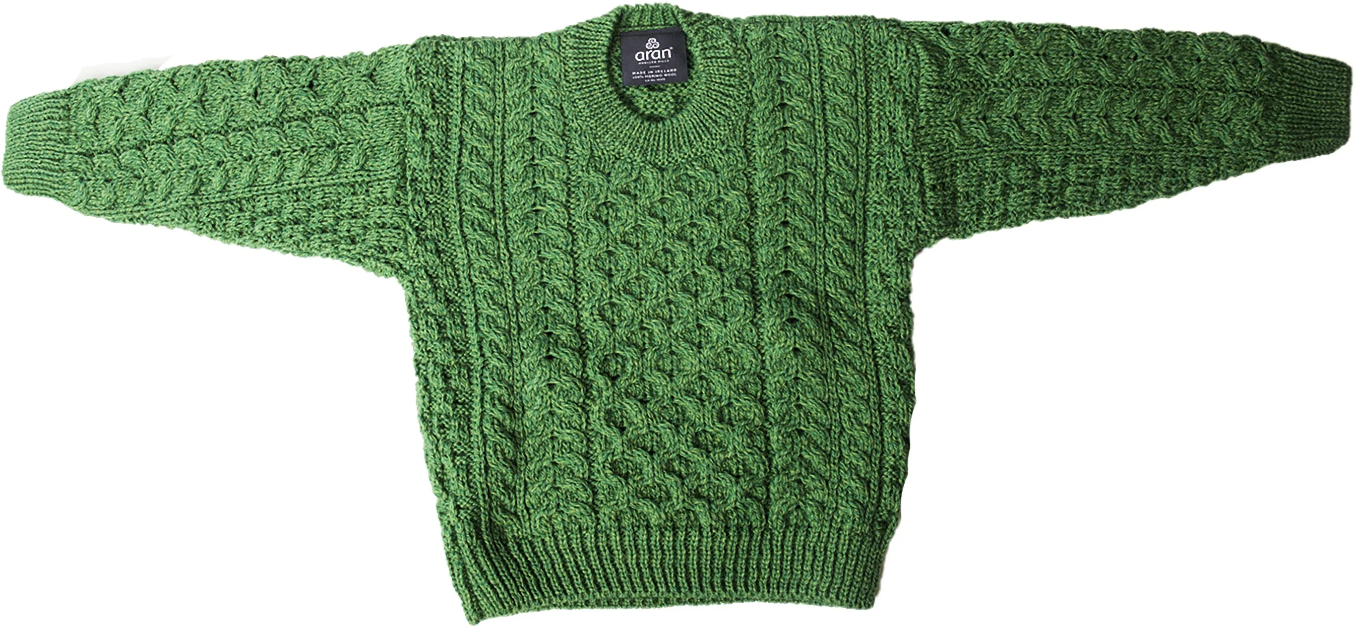 Children's Aran Sweater - Green