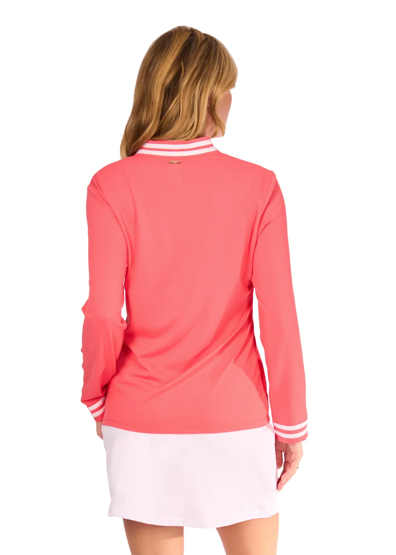 Coral Collared Quarter Zip