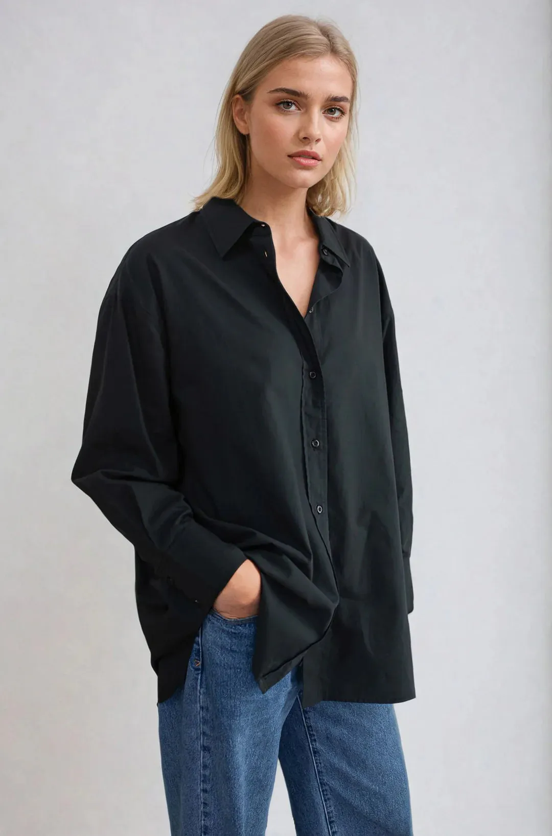 Cotton Overshirt - Jet Black