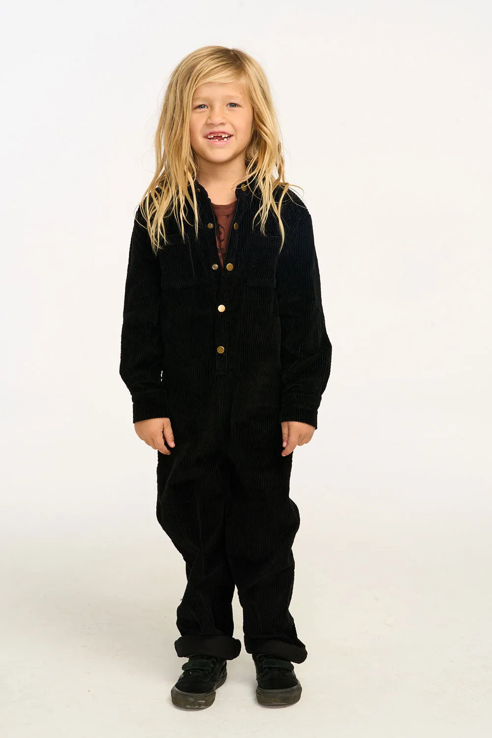 David Raven Black Corduroy Jumpsuit