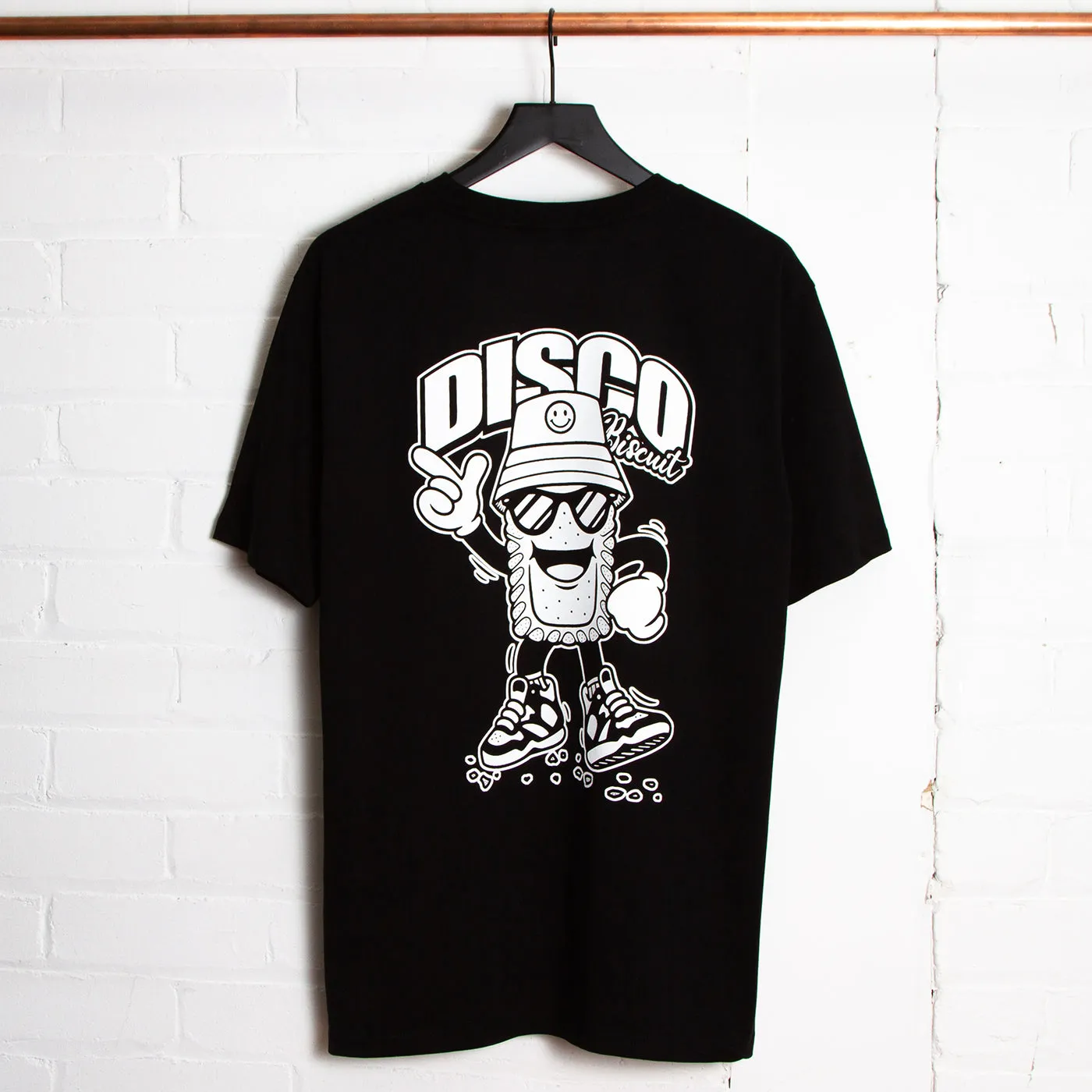 Discoff Biscuit Back Print - Oversized Tshirt - Black