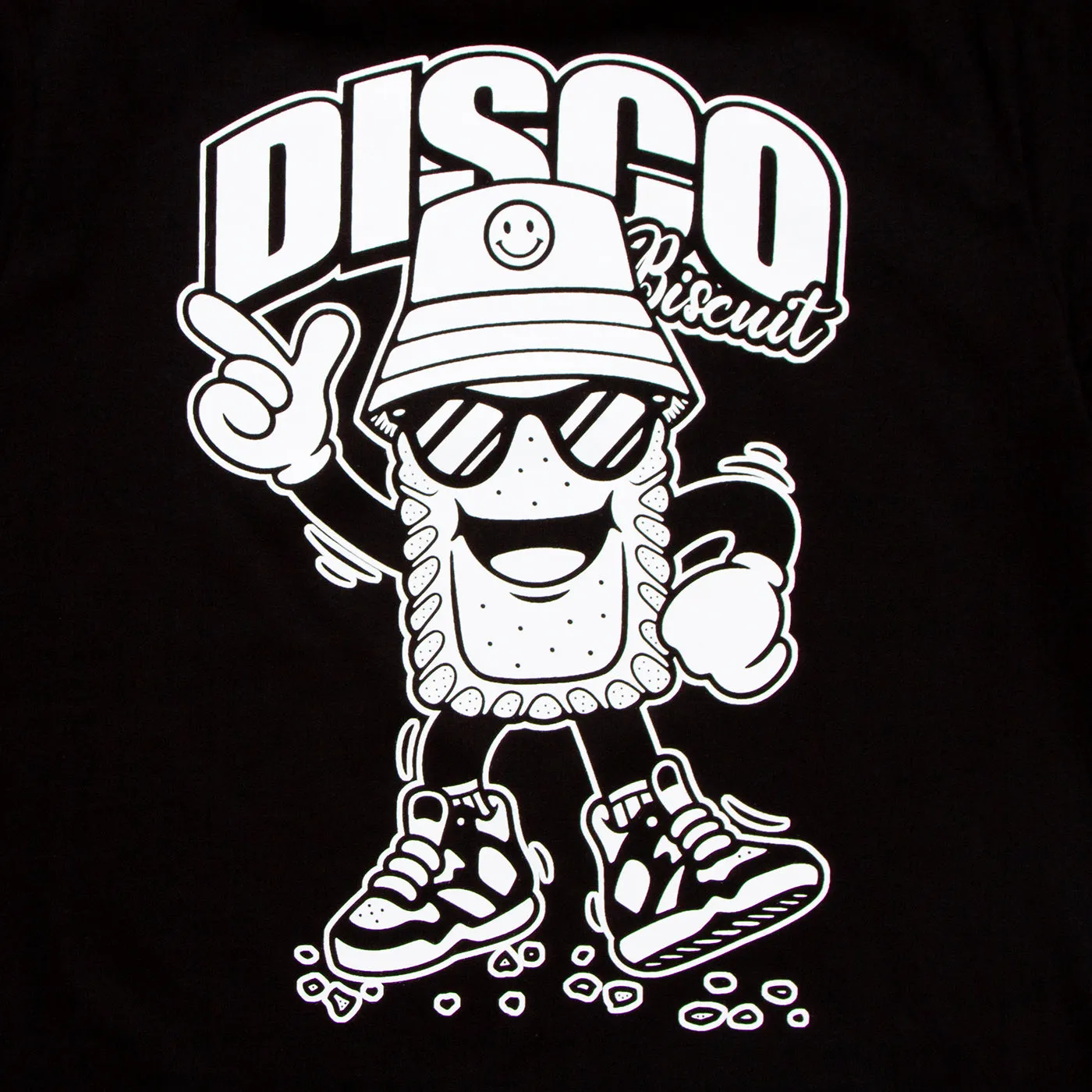 Discoff Biscuit Back Print - Oversized Tshirt - Black