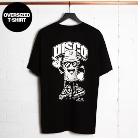 Discoff Biscuit Back Print - Oversized Tshirt - Black