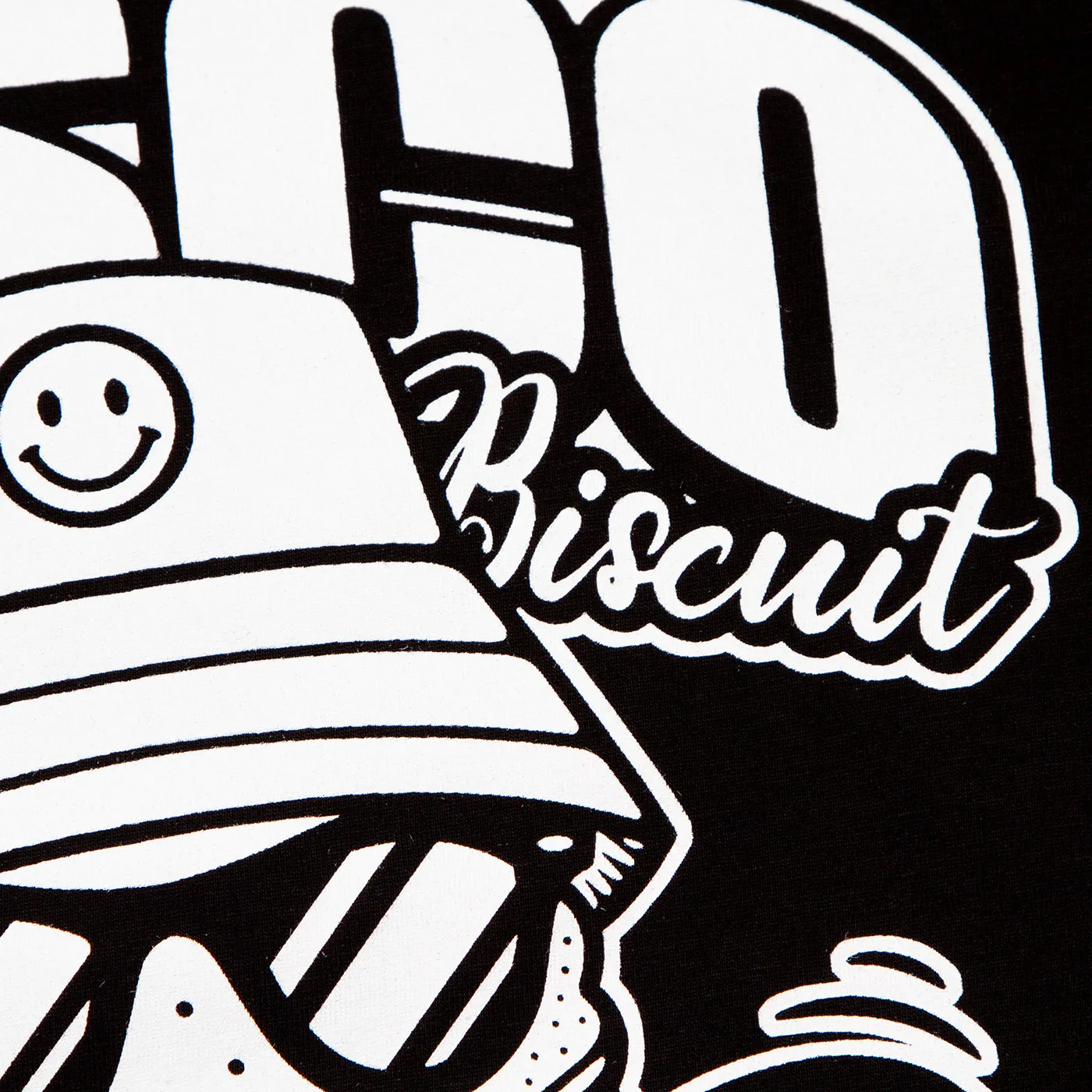 Discoff Biscuit Back Print - Oversized Tshirt - Black