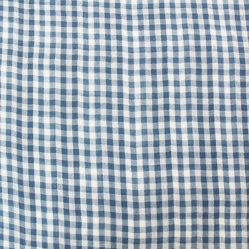 Double Gauze - Reversible - Denim Blue Gingham