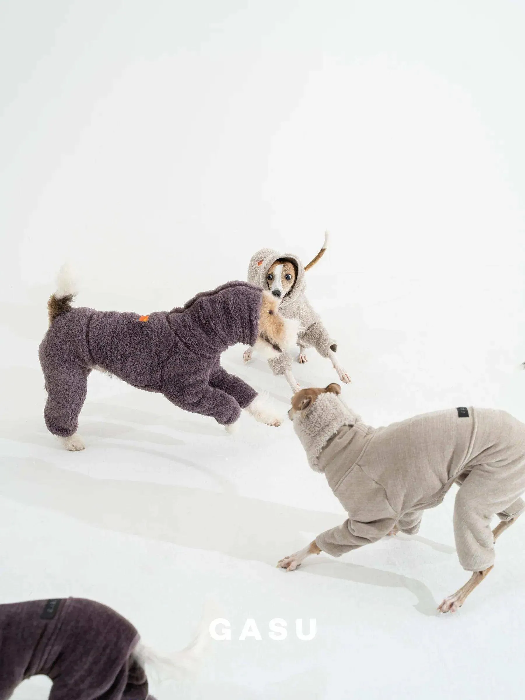 Double-sided Anti-static Fleece Dog Jumpsuit | Sand