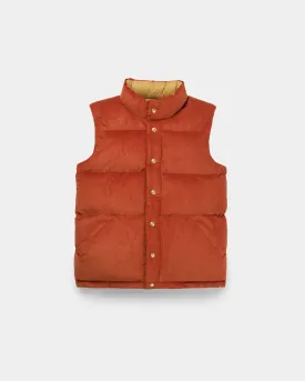 Down Italian Vest - Corduroy - Rust (Final Sale)