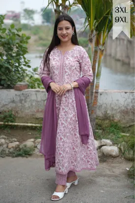 Dusty Mauve Bagh Anarkali Set