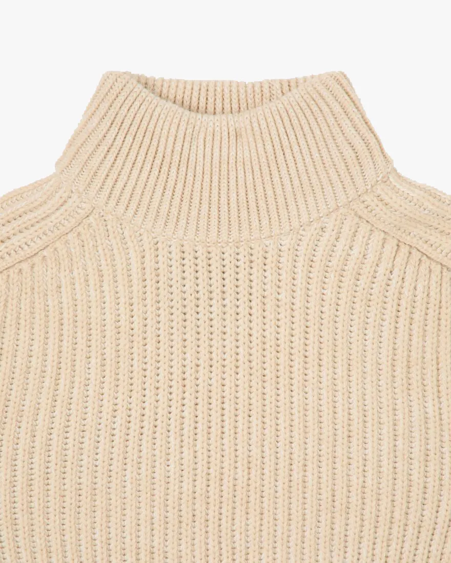 Edwin Roni High Collar Sweater - Beige