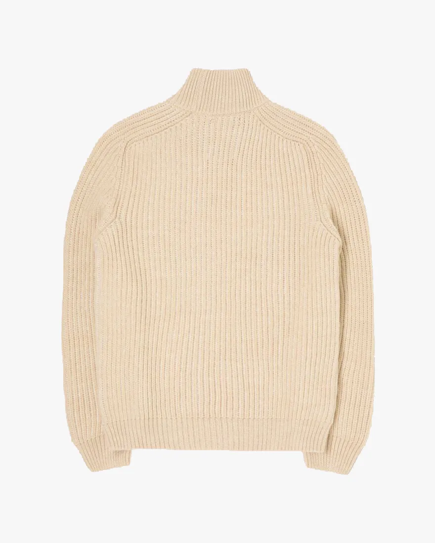 Edwin Roni High Collar Sweater - Beige