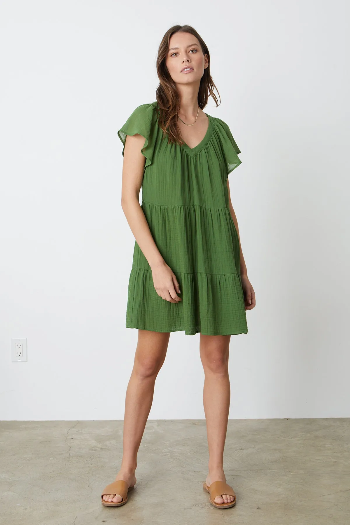 ELEANOR COTTON GAUZE TIERED DRESS