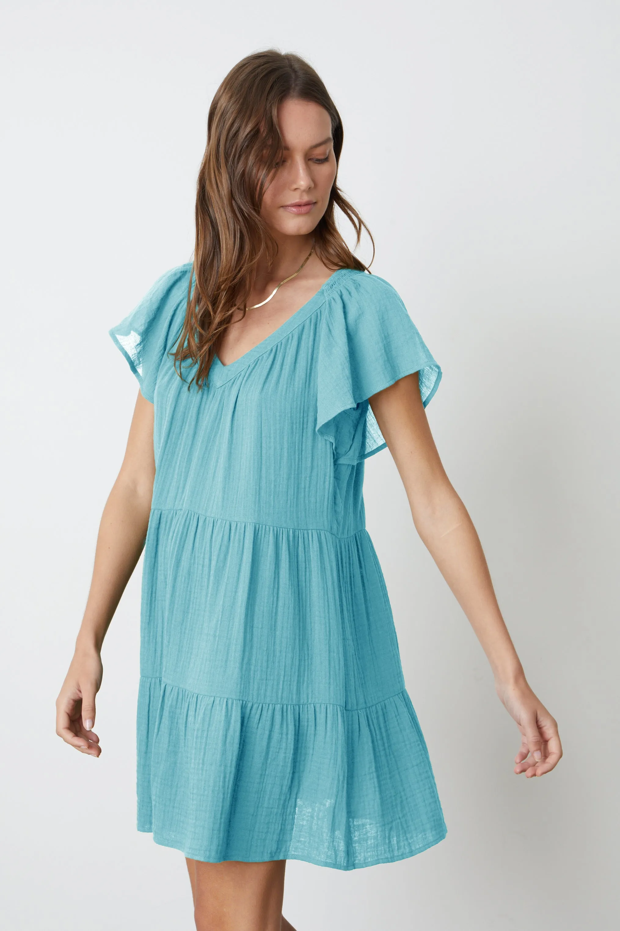 ELEANOR COTTON GAUZE TIERED DRESS