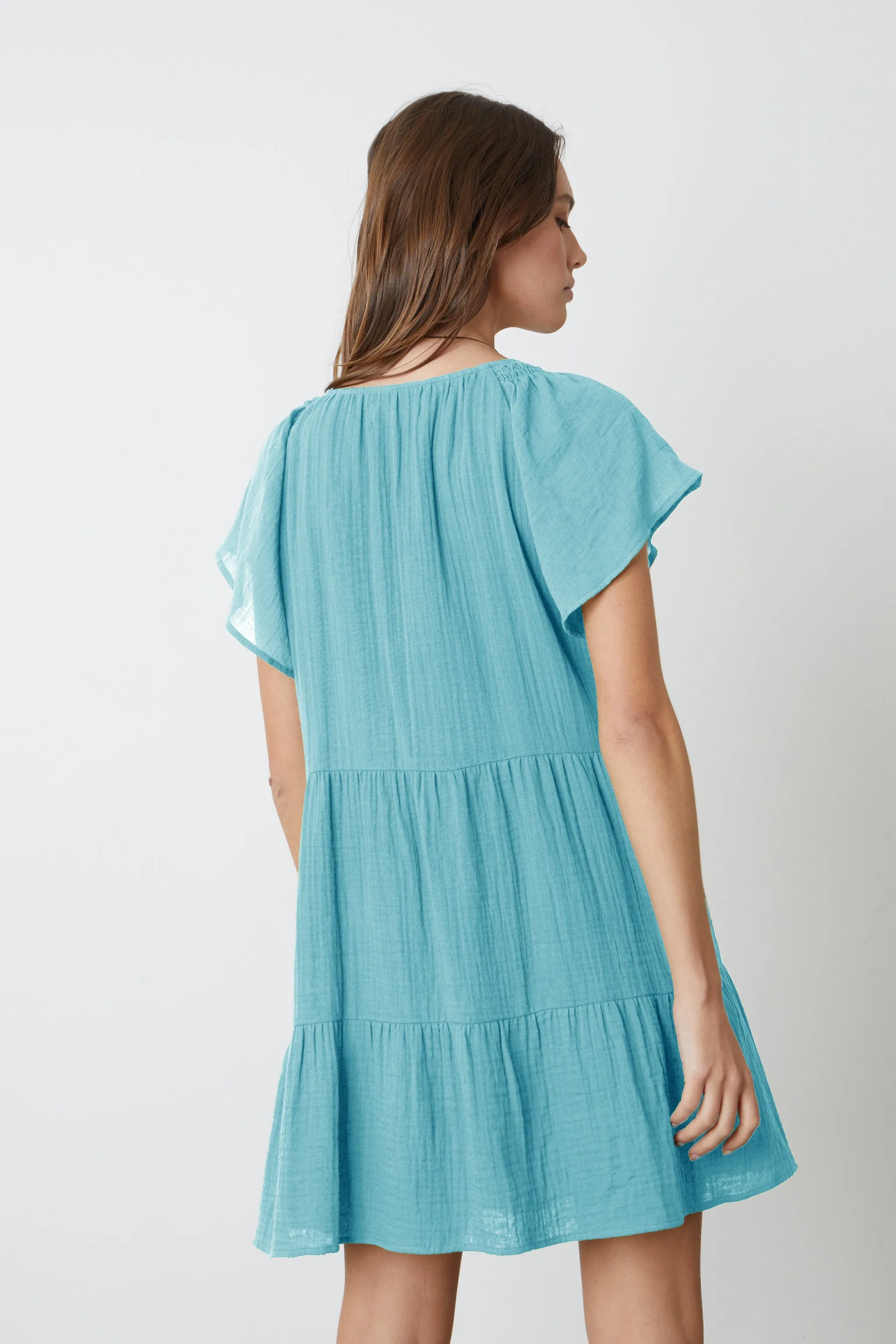 ELEANOR COTTON GAUZE TIERED DRESS