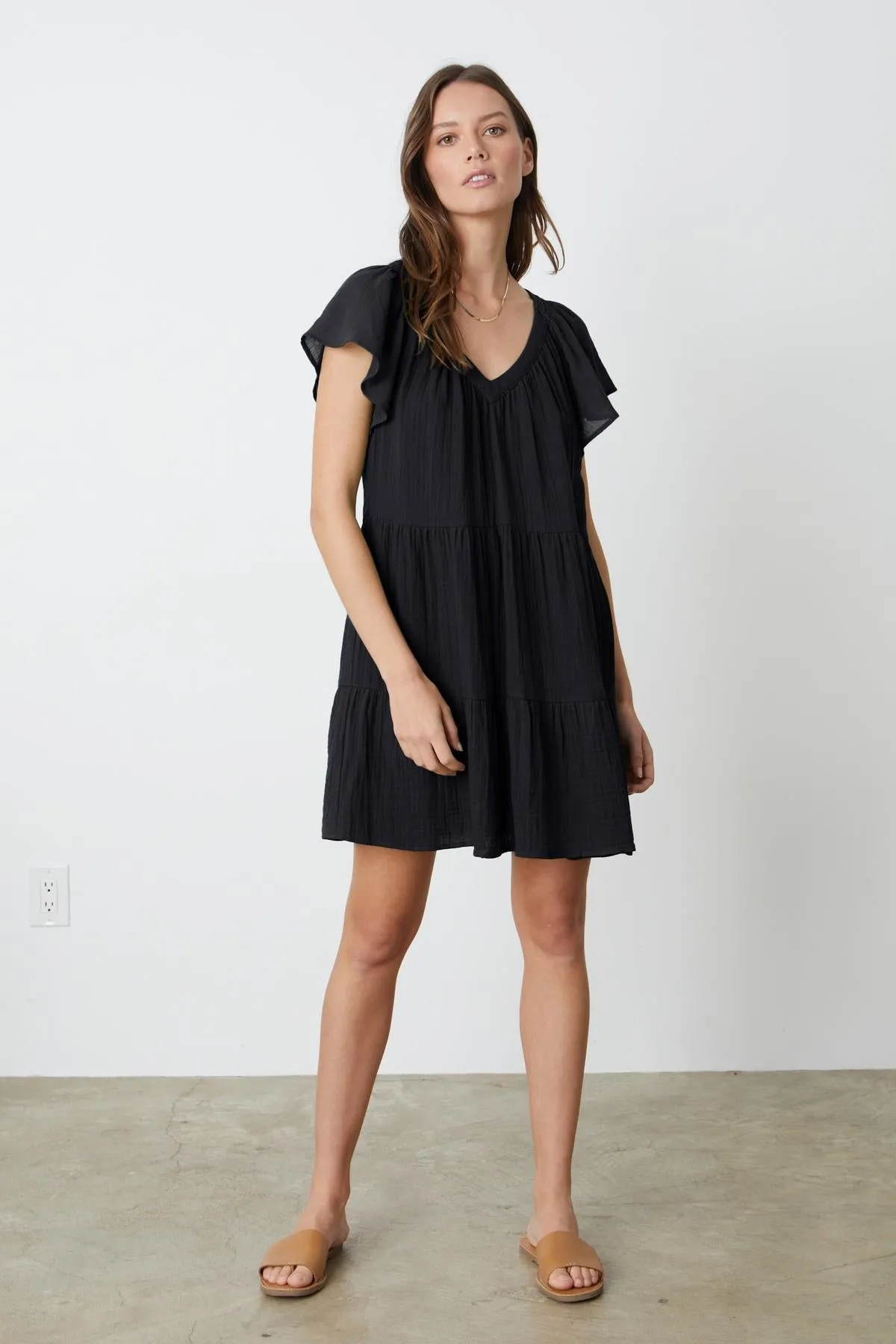 ELEANOR COTTON GAUZE TIERED DRESS