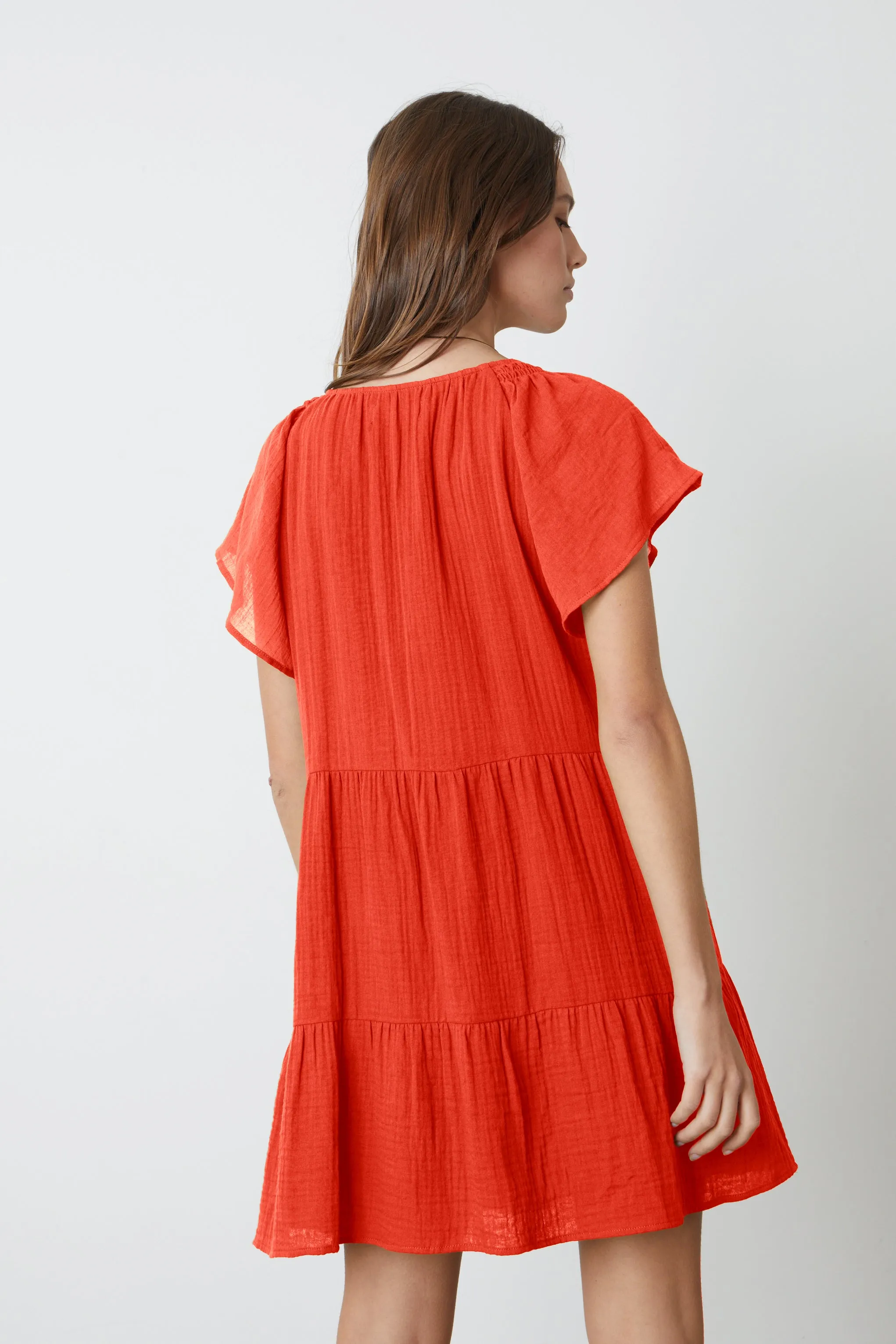 ELEANOR COTTON GAUZE TIERED DRESS