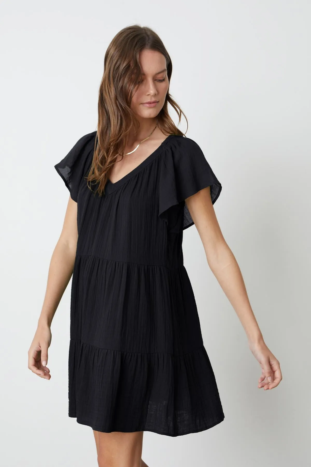 ELEANOR COTTON GAUZE TIERED DRESS