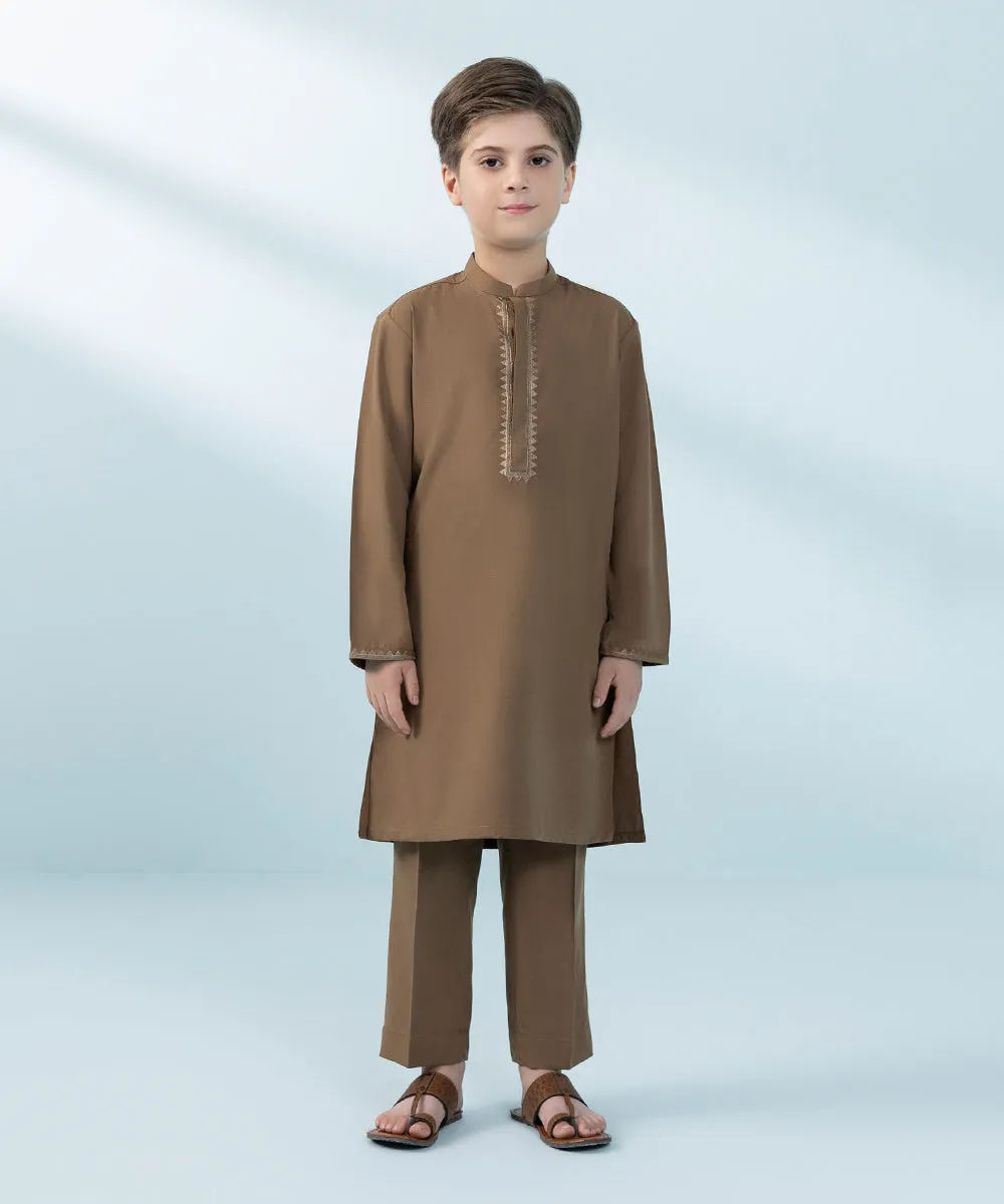 Embroidered Cotton Suit