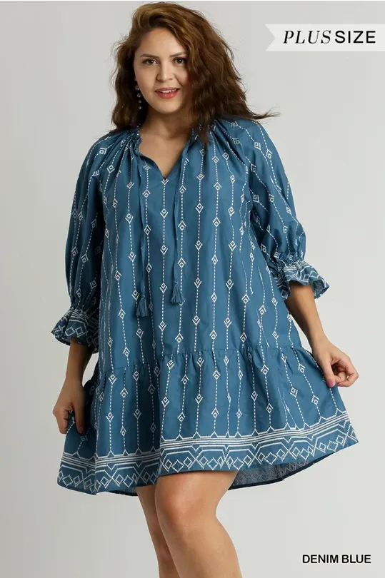 Embroidered Mini Dress